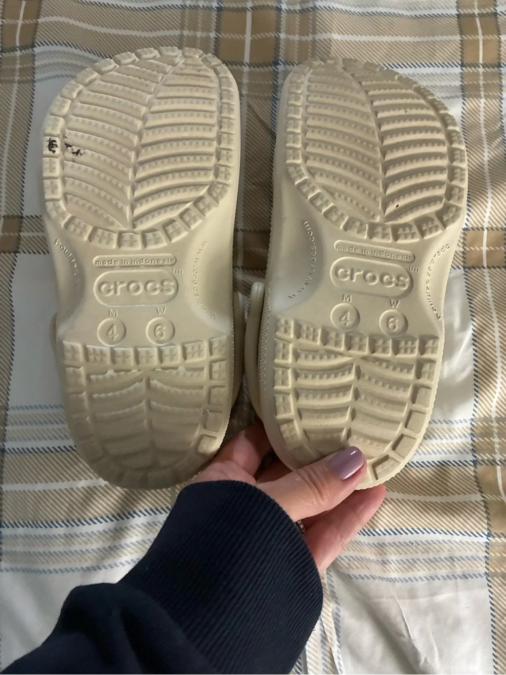 CROCS Kids Cream Slip-On Clogs with Heel Strap